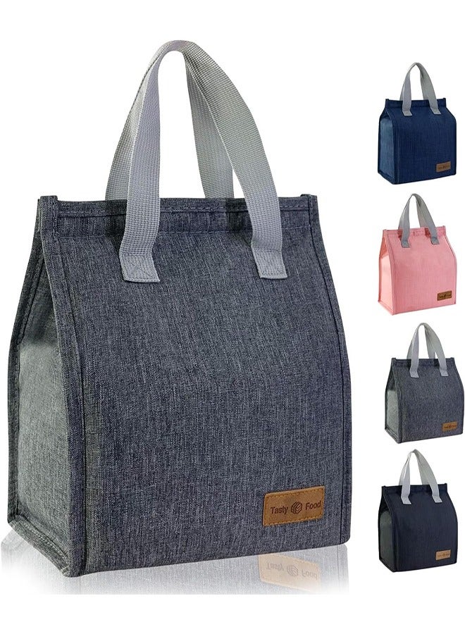 0 تي أوه وان تيك حقيبة الغداء، قابلة لإعادة الاستخدام، مناسبة للعمل في المكتب خارج الحرم الجامعي، إلخ. القماش الداخلي مصنوع من اللؤلؤ، رمادي، 25.5 × 22.5 × 13 سم - Image 1